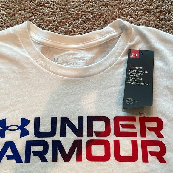 NWT white Under Armour short sleeve tee size large - Picture 2 of 2